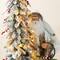Glitzhome® 4FT Oversized Christmas Woodland Santa with 5FT Lighted Flocked Artificial Christmas Tree